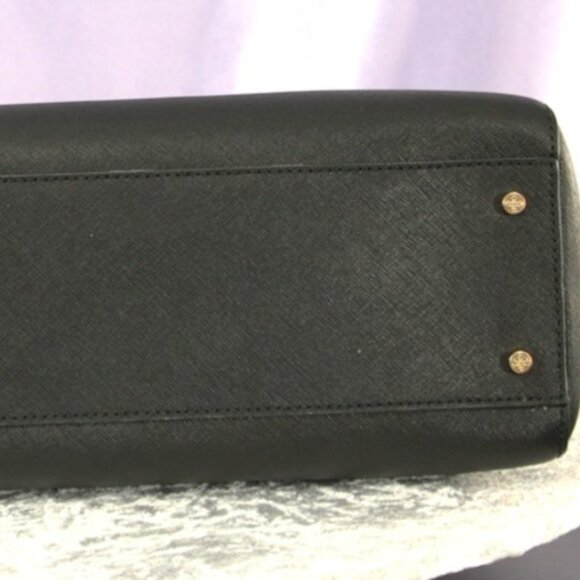 Tory Burch Black Saffiano Leather Tote Shoulder Bag Crossbody Strap - Picture 4 of 10